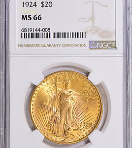 1924 Saint-Gaudens Gold Double Eagle NGC MS-66