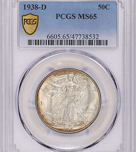 1938-D Walking Liberty Half Dollar PCGS MS-65