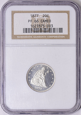 1877 Twenty-Cent Piece NGC Proof-66