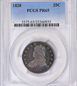 1828 Capped Bust Quarter PCGS Proof-65