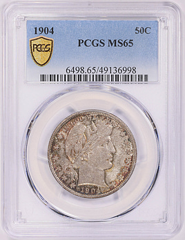 1904 Barber Half Dollar PCGS MS-65